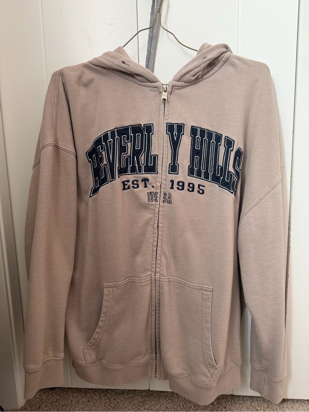 Garage Beverly Hills Zip-Up Hoodie Jacket - Taupe